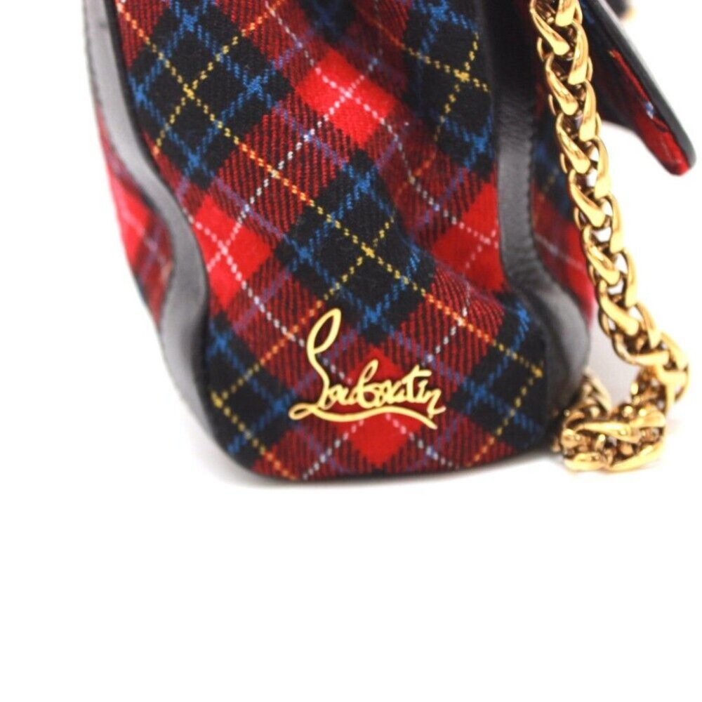CHRISTIAN LOUBOUTIN Sweet Charity Checkered Shoulder Bag Red - Picture 11 of 14